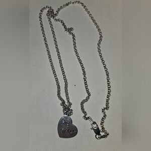 Big Sister Sterling Silver Heart Pendant Necklace 24 Inches Made In Italy